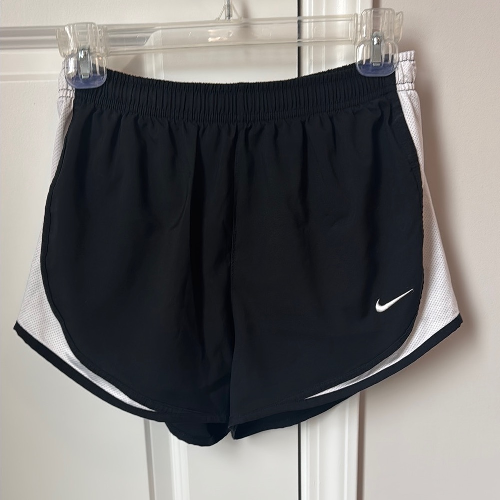 Nike Women's Black and White Athletic Shorts
